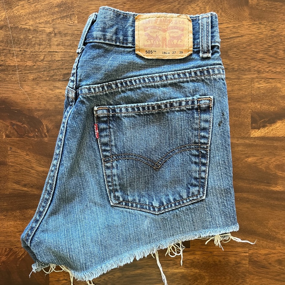 Levi's Blue Denim Jean Cutoff Shorts